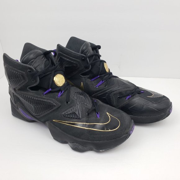 lebron 13 black purple gold